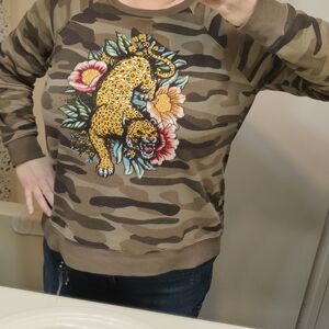 Torrid Brown and Cream Knit Sweater